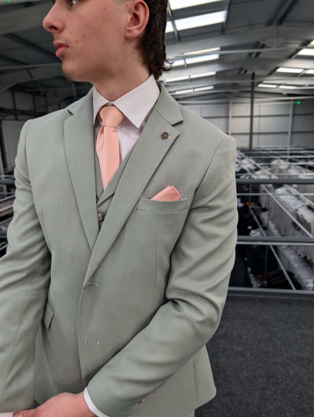 Callum Sage Green Three Piece Suit