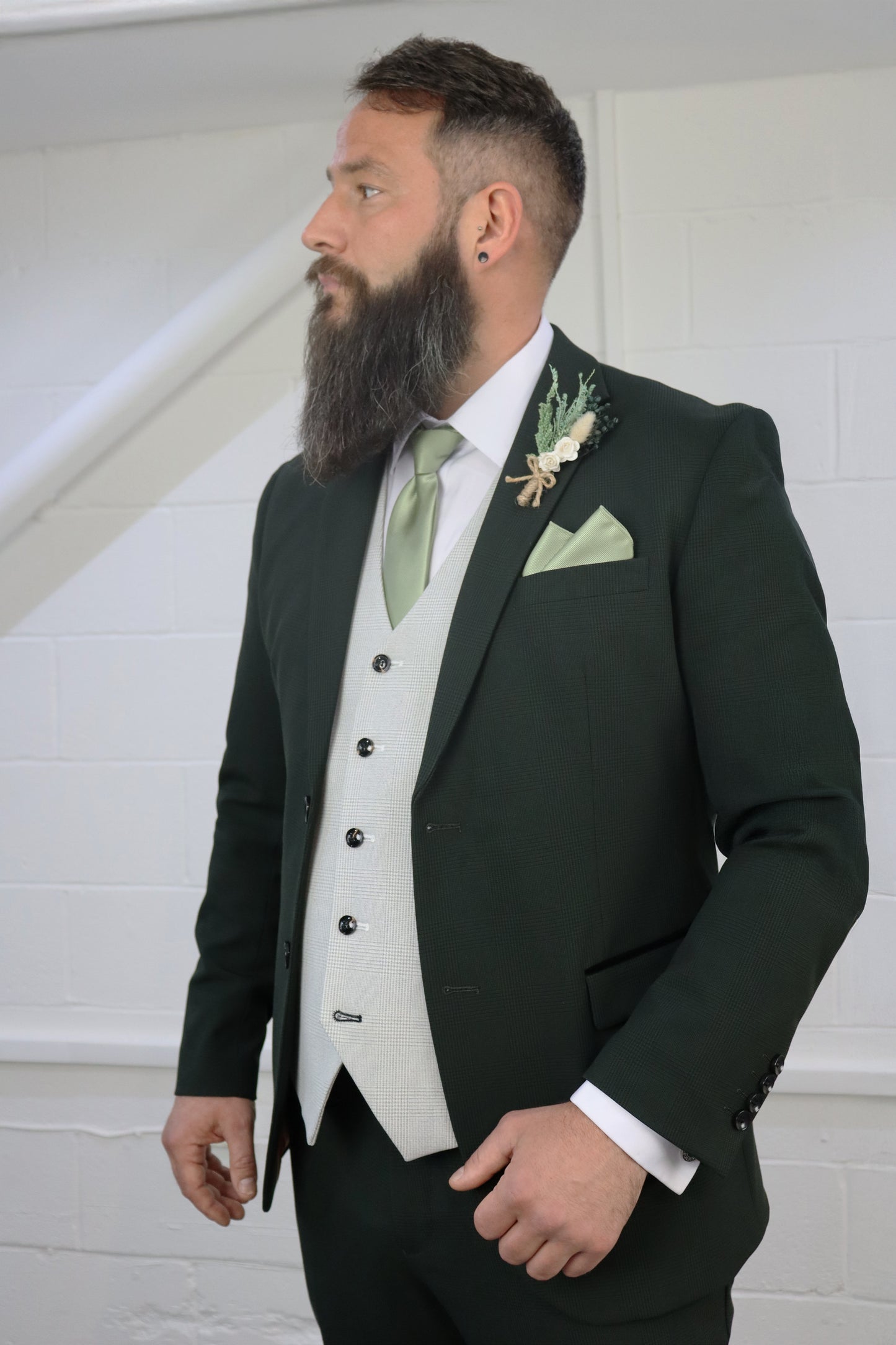 Charles Green Contrast Stone Three Piece Suit