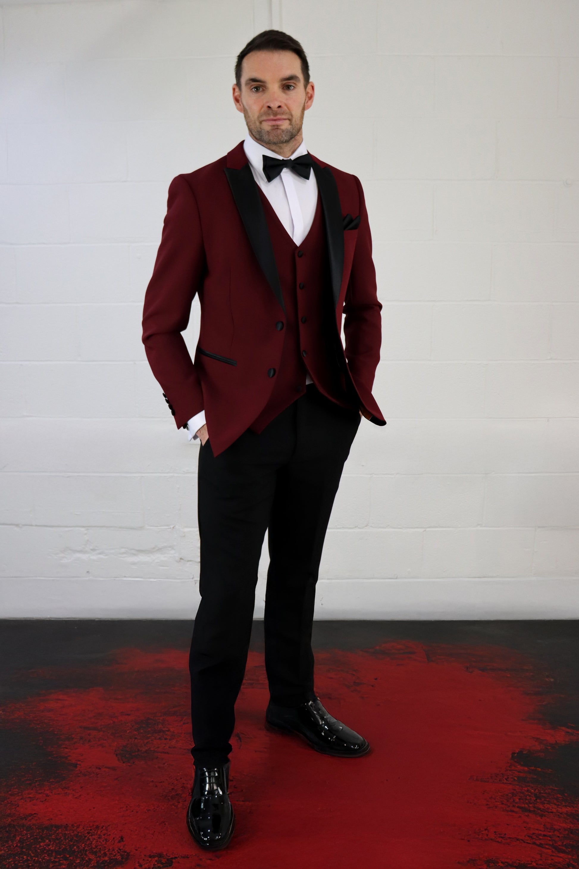 Diablo Red Tuxedo Blazer Elegant Fit with Stretch Comfort SUITBAE.COM Diablo Red Tuxedo Blazer Elegant Fit with Stretch Comfort SUITBAE.COM