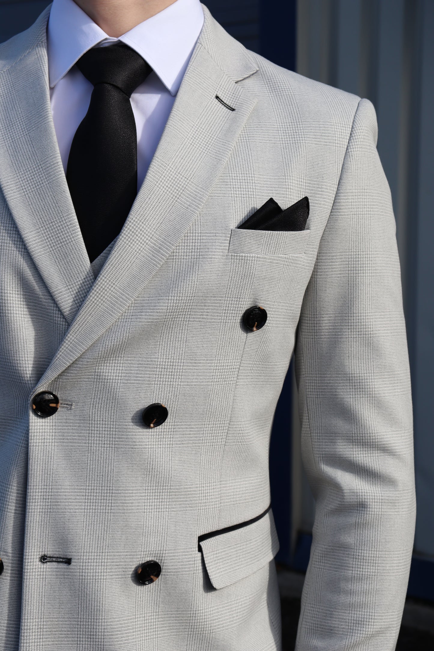 COMING SOON ⌛ Charles Stone Double Breasted Contrast Three Piece Suit