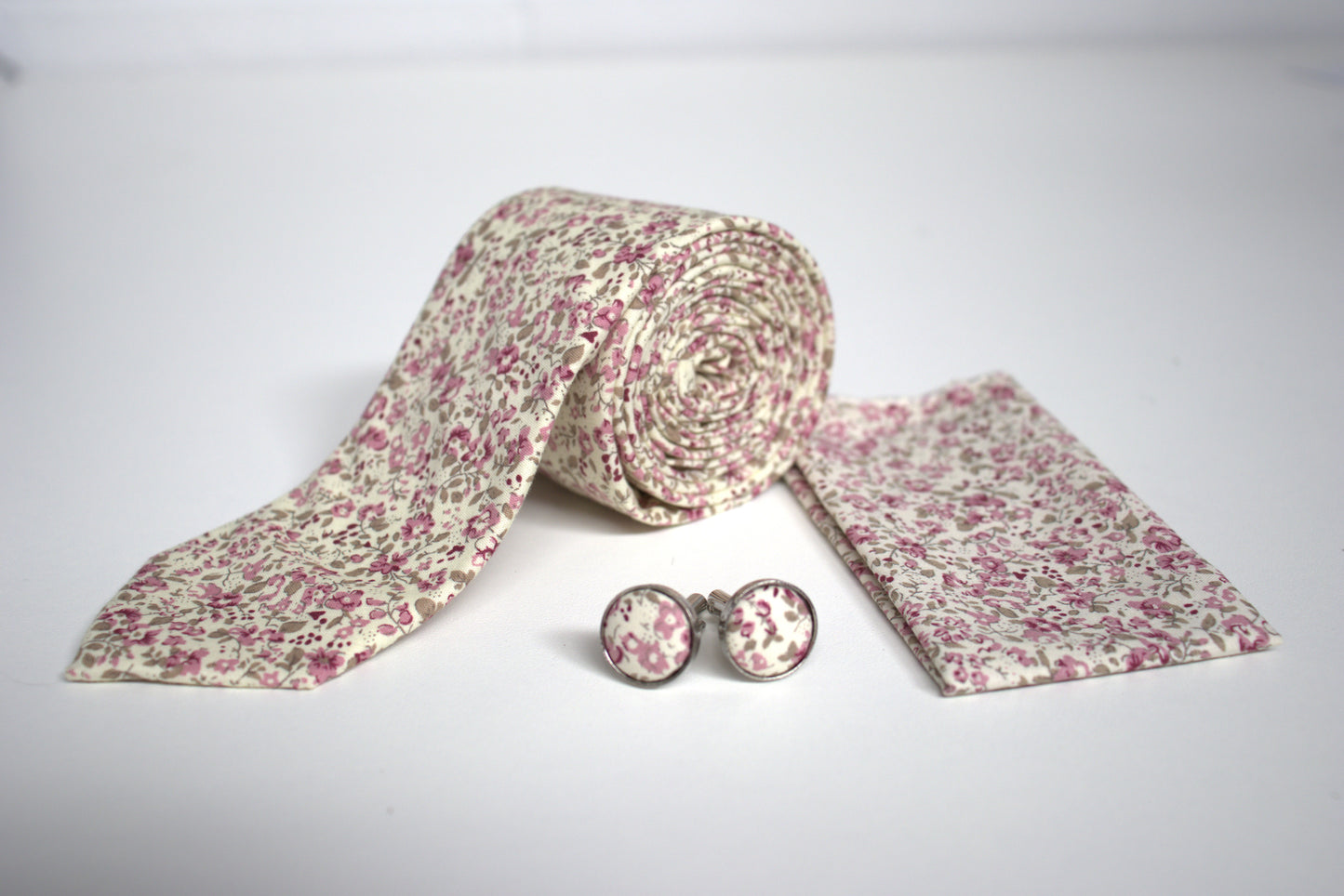 Pink Meadow Cotton Tie Set