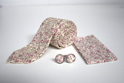 Pink Meadow Cotton Tie Set