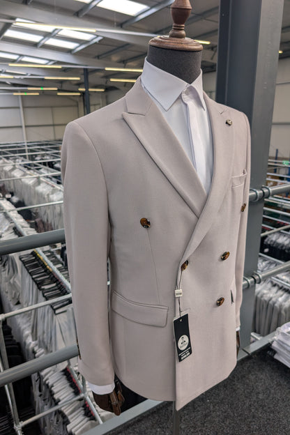 ESCOBAR Stone Textured Double Breasted Blazer