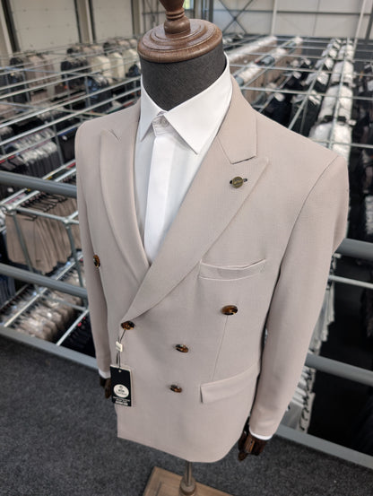 ESCOBAR Stone Textured Double Breasted Blazer
