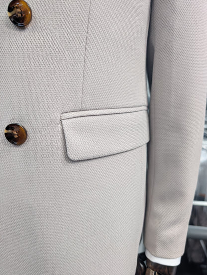 ESCOBAR Stone Textured Double Breasted Blazer