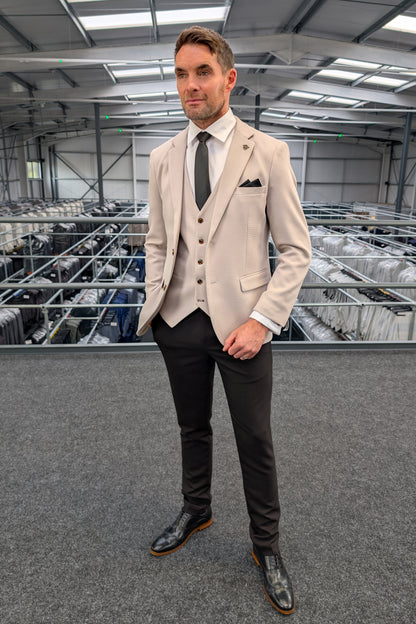 ESCOBAR Stone Textured CONTRAST Three Piece Suit