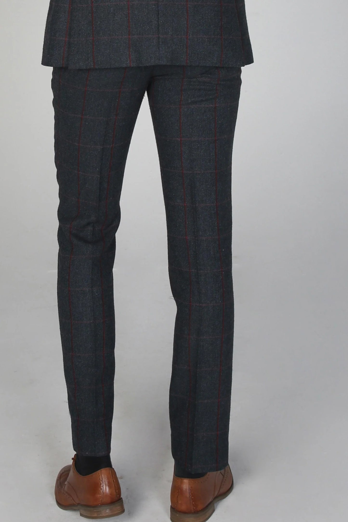 Paul Andrew Madrid Charcoal Check Trouser