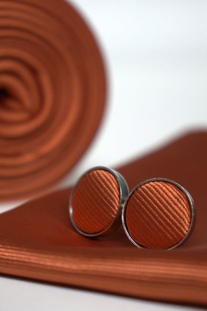 Burnt Orange / Rust Satin Tie Set