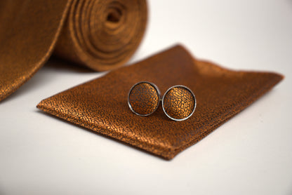 Burnt Orange / Copper Textured Tie Set