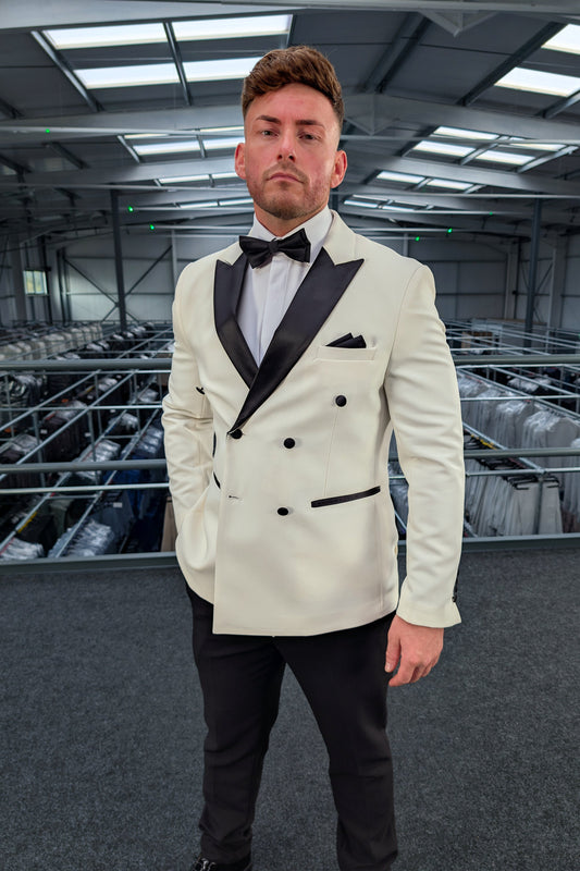 DIABLO IVORY Double Breasted Three Piece Tuxedo