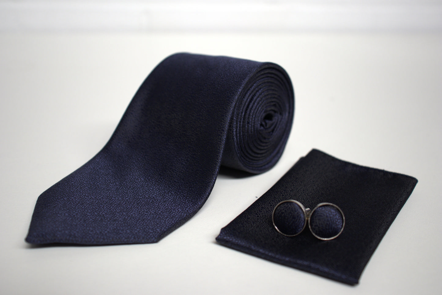 Dark Blue / Navy Textured Tie Set
