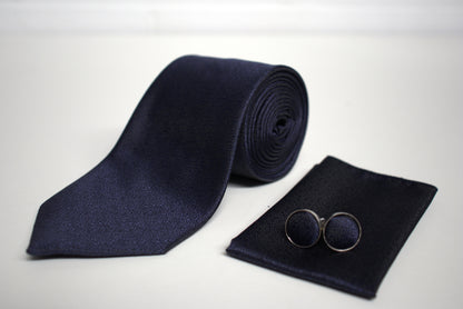 Dark Blue / Navy Textured Tie Set