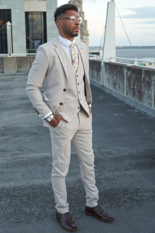 Escobar Stone Three Piece Suit