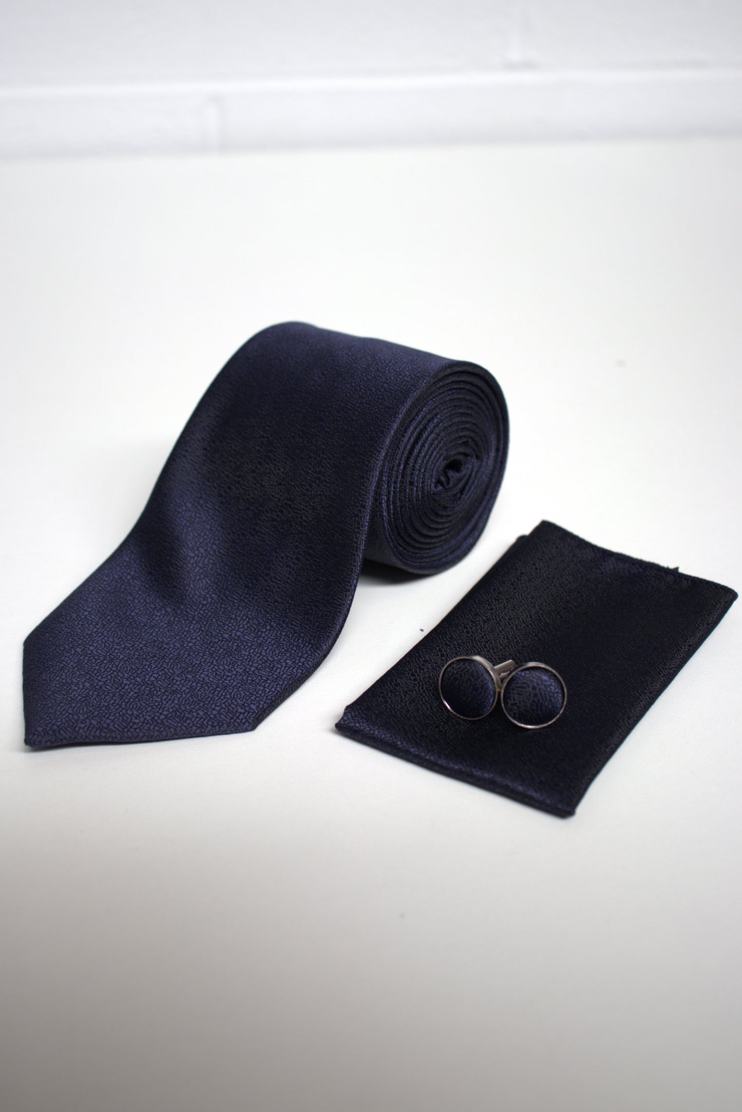 Dark Blue / Navy Textured Tie Set