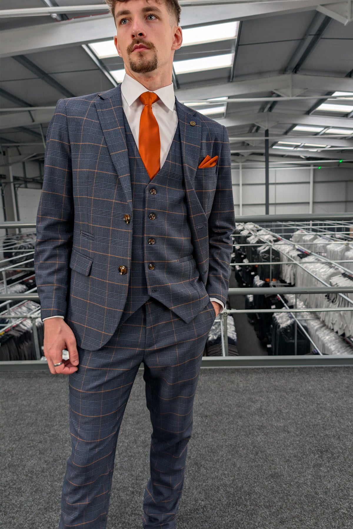 Thomas Check Three Piece Suit