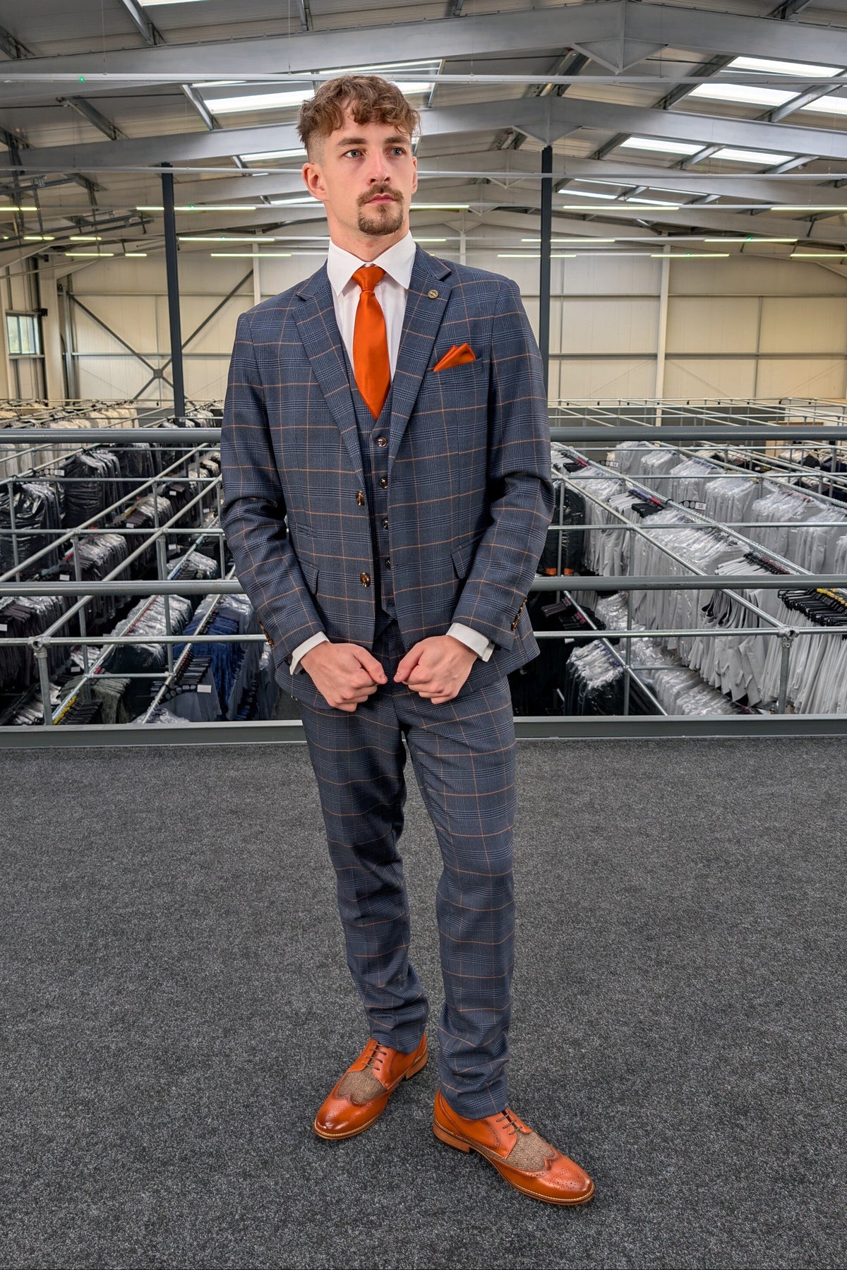 Thomas Check Three Piece Suit