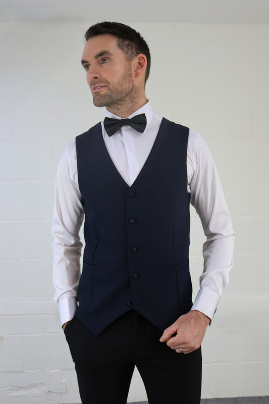 Diablo Navy Tuxedo Waistcoat