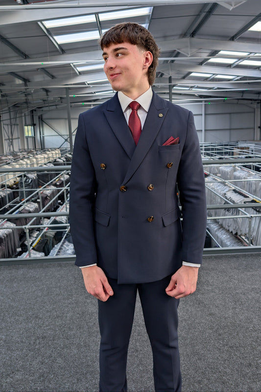 Lawrence Navy Double Breasted Three Piece Suit