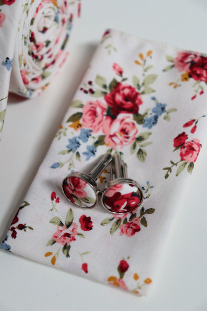 Ivory Bouquet Cotton Tie Set