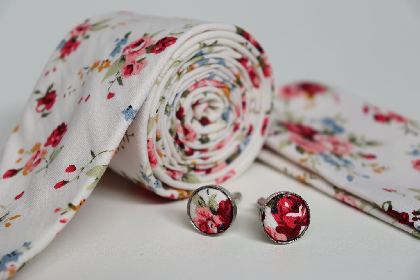 Ivory Bouquet Cotton Tie Set