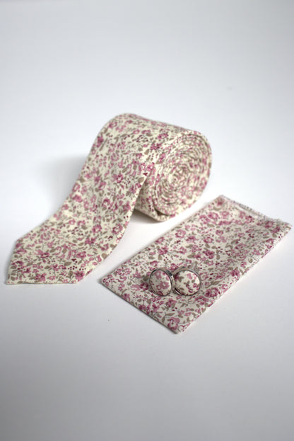 Pink Meadow Cotton Tie Set