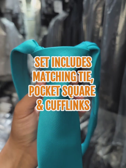 Aqua Tiffany Blue Satin Tie Set