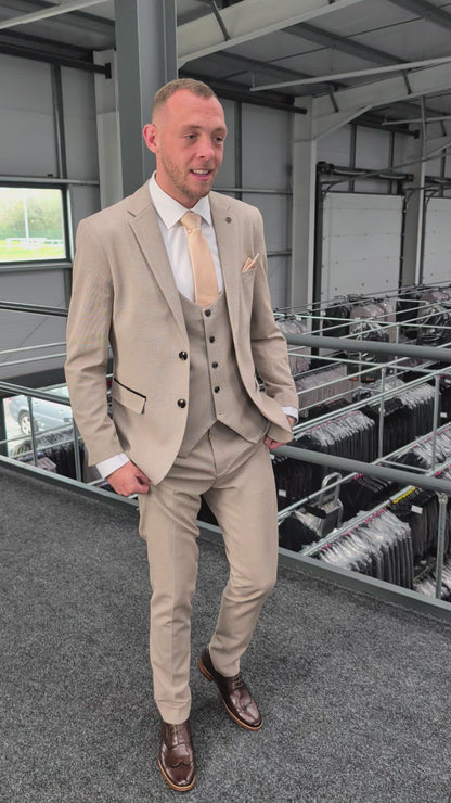 Charles Beige Three Piece Suit