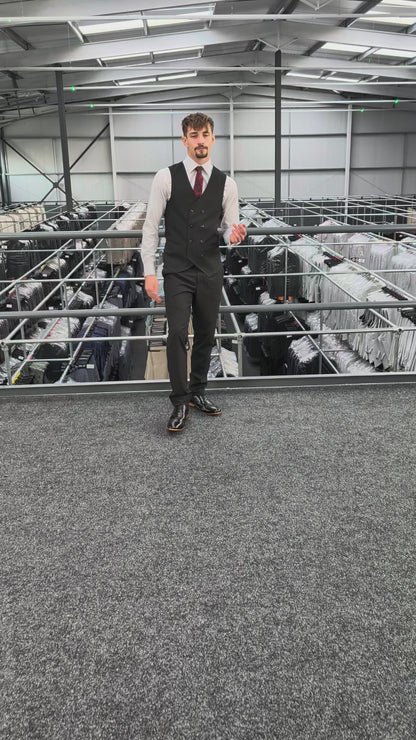 Black Pinstripe Three Piece Suit