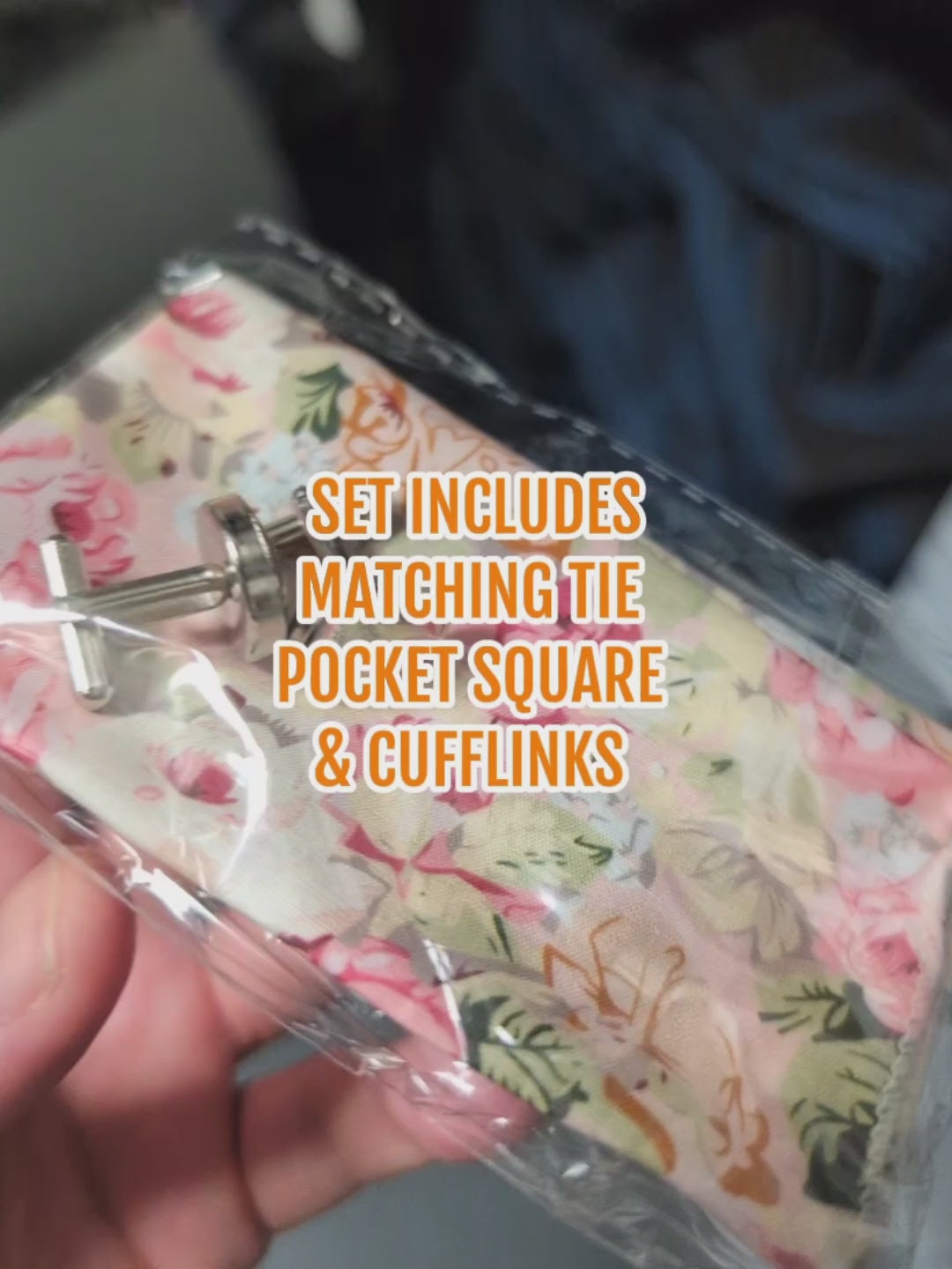 This video showcases the floral pink tie set with matching pocket square and cufflinks. A stylish men’s accessory perfect for weddings, proms, races and groomsmen gifts.