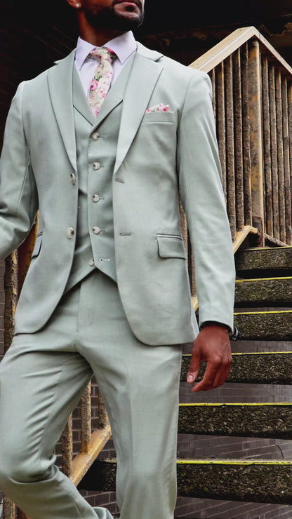 Callum Sage Green Three Piece Suit