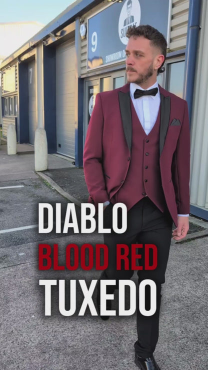 Diablo Blood Red Three Piece Tuxedo