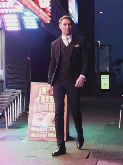 Black Pinstripe Three Piece Suit
