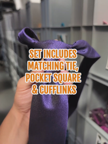 Deep Cadbury Purple Textured Tie Set