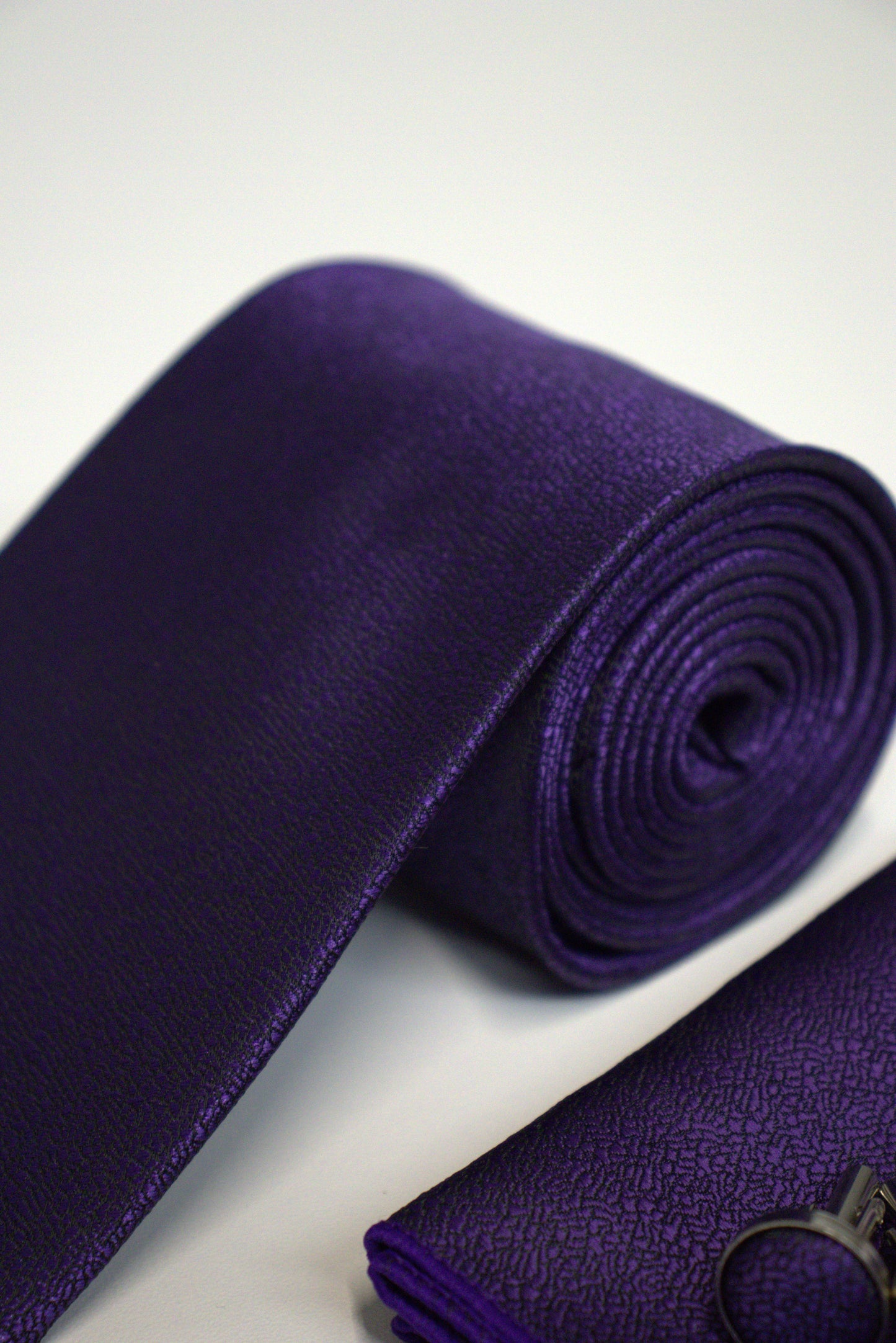 Deep Cadbury Purple Textured Tie Set