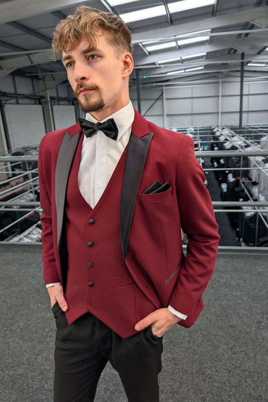 Diablo Blood Red Three Piece Tuxedo