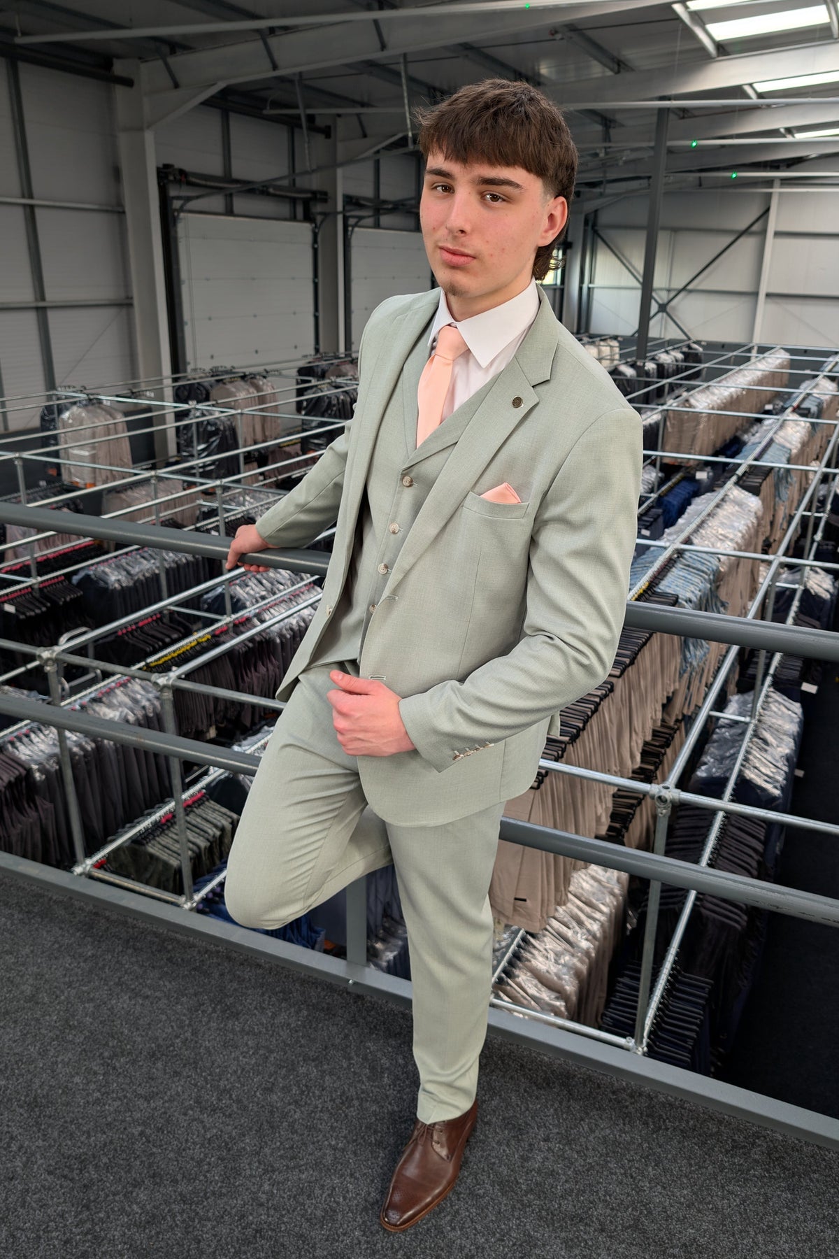 Callum Sage Green Three Piece Suit