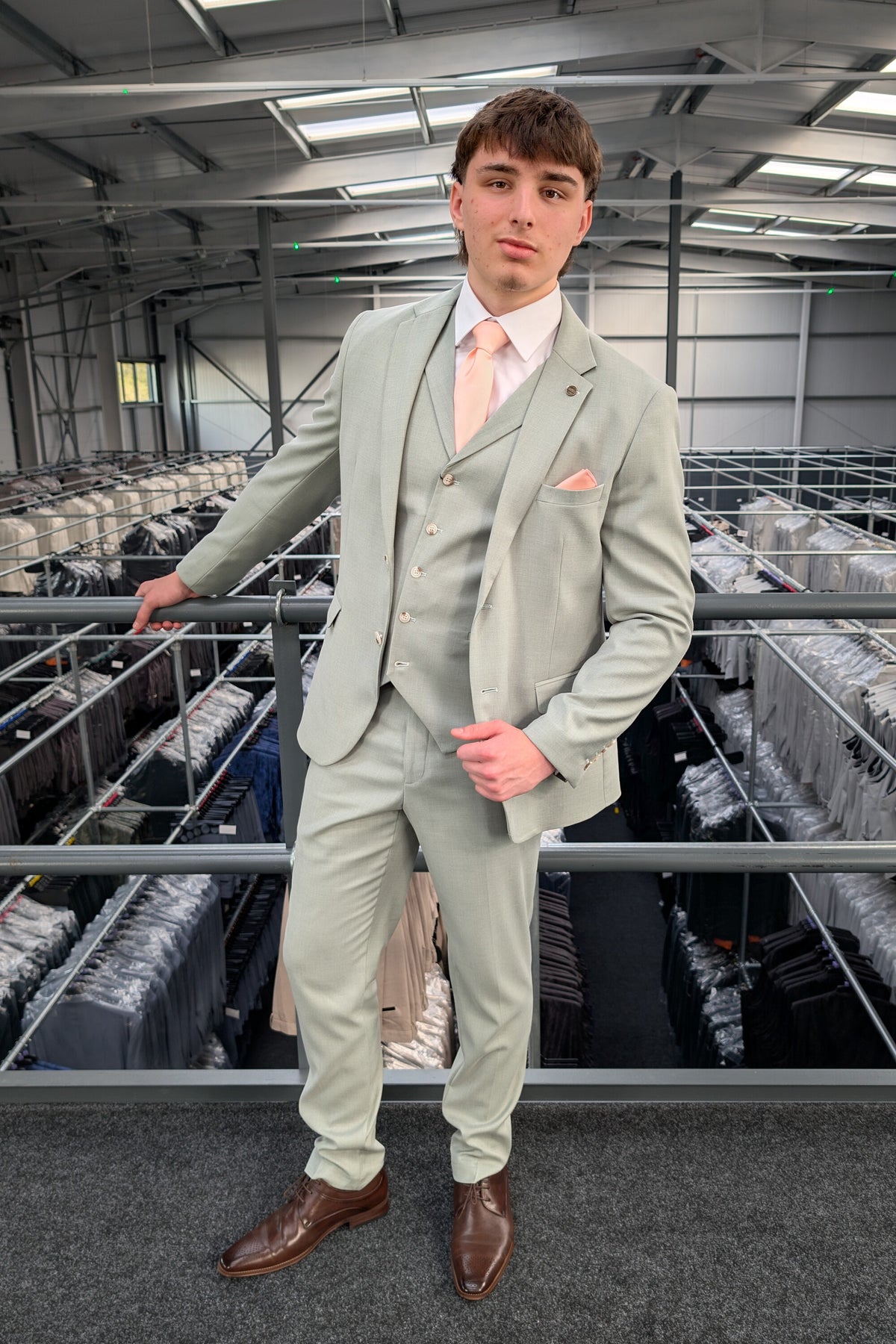 Callum Sage Green Three Piece Suit