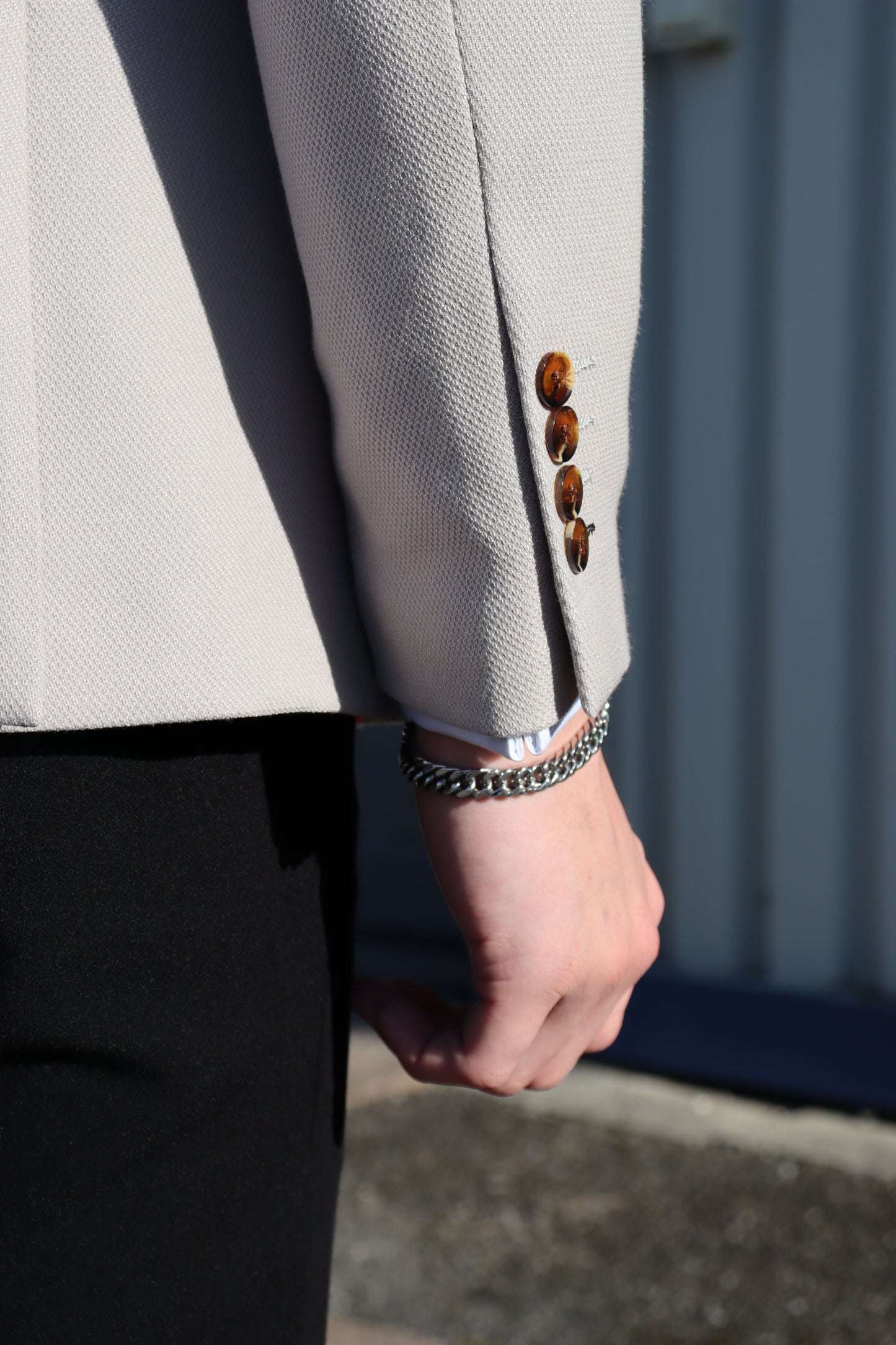 COMING SOON ⌛ ESCOBAR Stone Textured Double Breasted Contrast Three Piece Suit