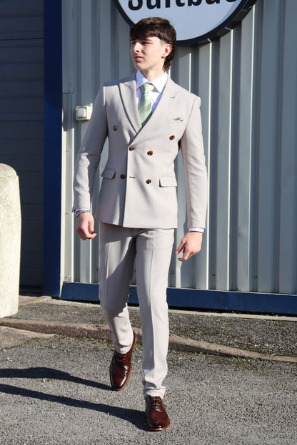 COMING SOON ⌛ ESCOBAR Stone Textured Double Breasted Three Piece Suit