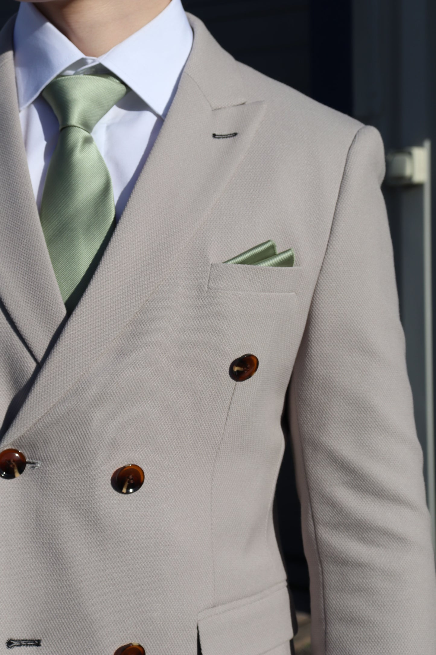 COMING SOON ⌛ ESCOBAR Stone Textured Double Breasted Three Piece Suit