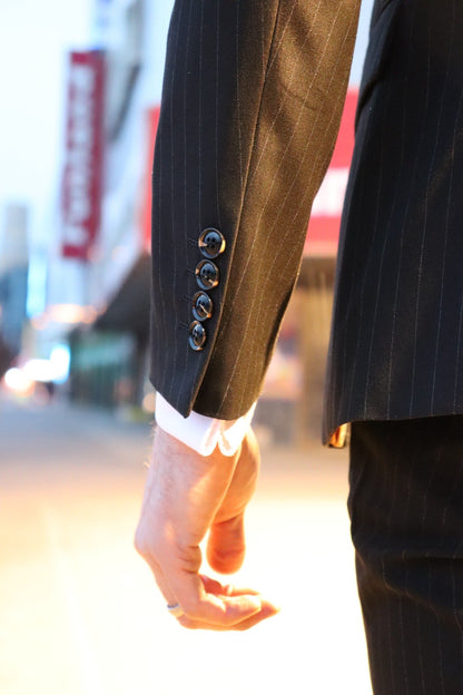 Black Pinstripe Three Piece Suit