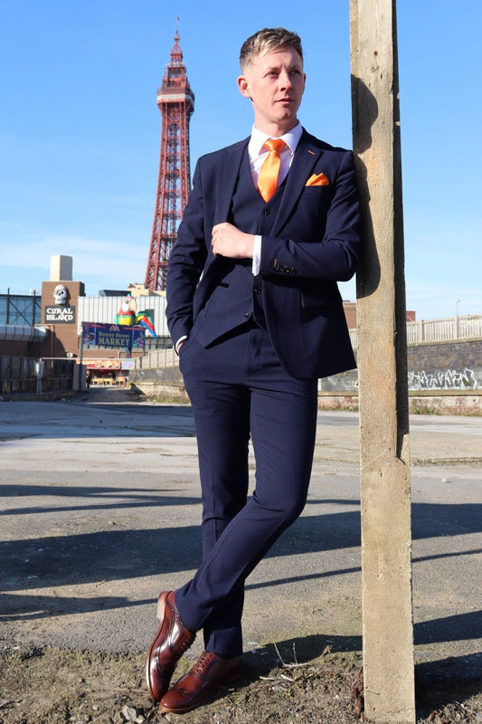 CHARLES NAVY THREE PIECE SUIT