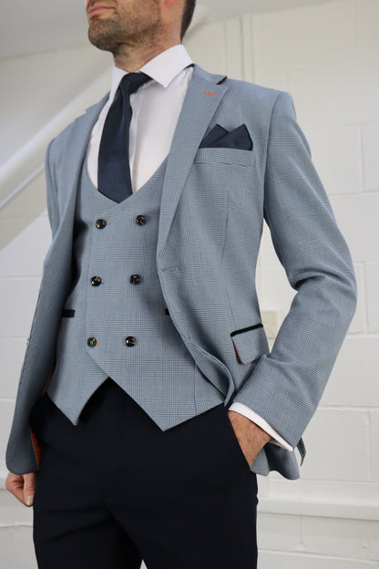 Charles Sky Contrast Three Piece Suit