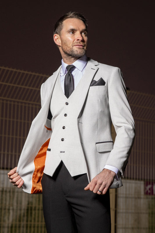 Charles Stone Contrast Three Piece Suit