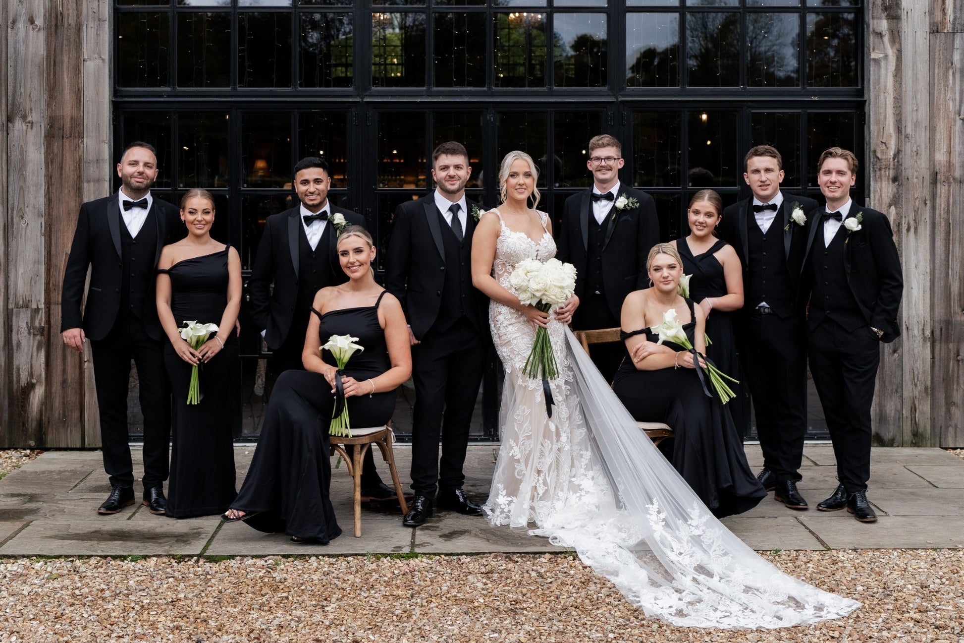 black bridesmaid dresses and black tuxedos Can You Wear Black to a Wedding?