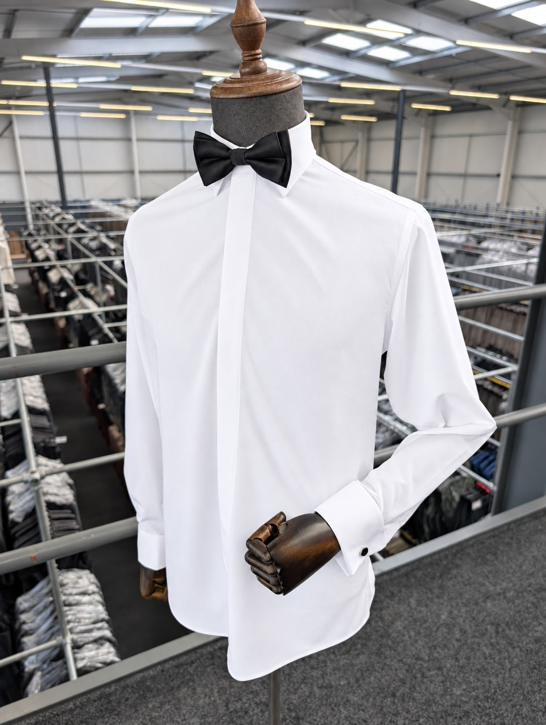 White Stretch Cufflink Shirt