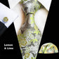 Floral Silk Tie Pocket Square Handkerchief Cufflink Set Necktie Hankie Wedding