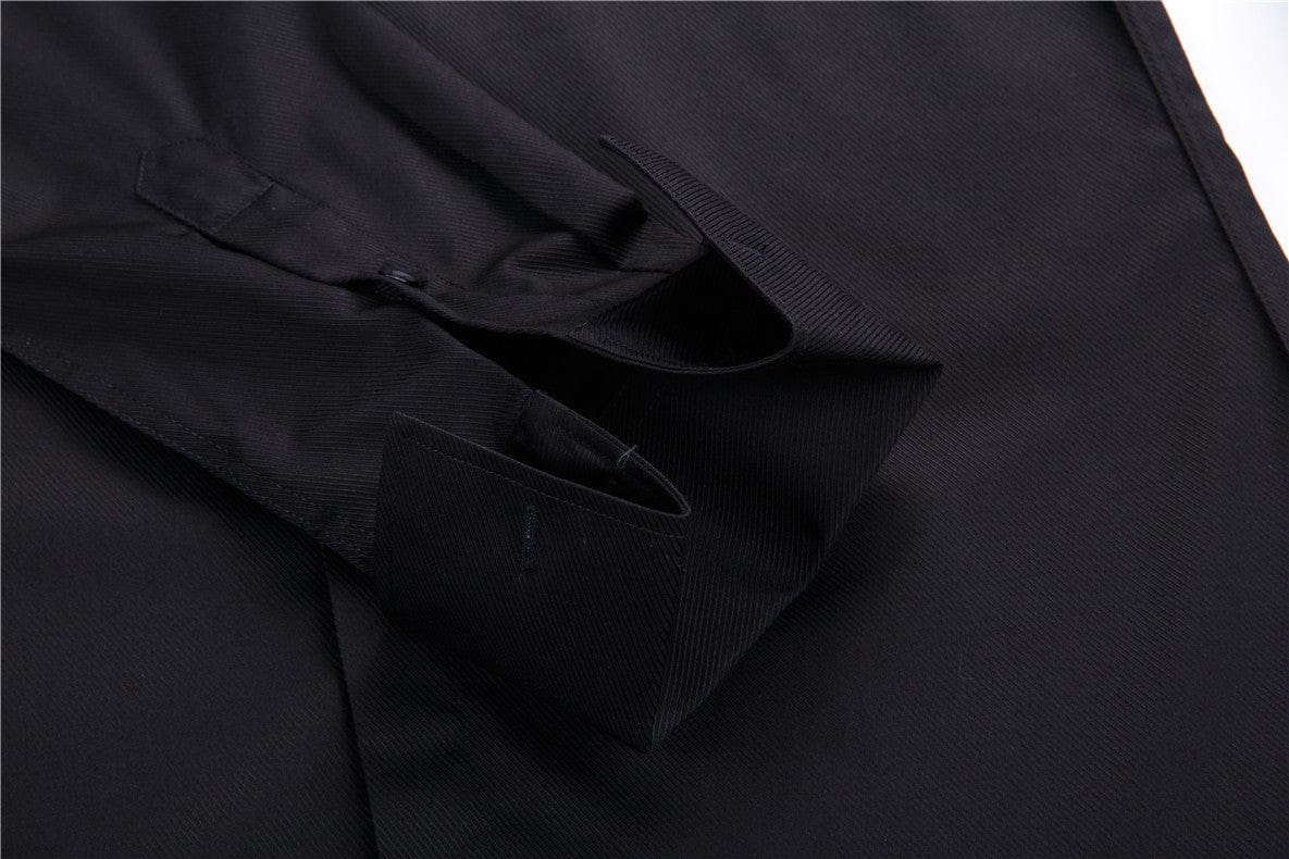 Black Hidden Button Cufflink Shirt & Cufflinks