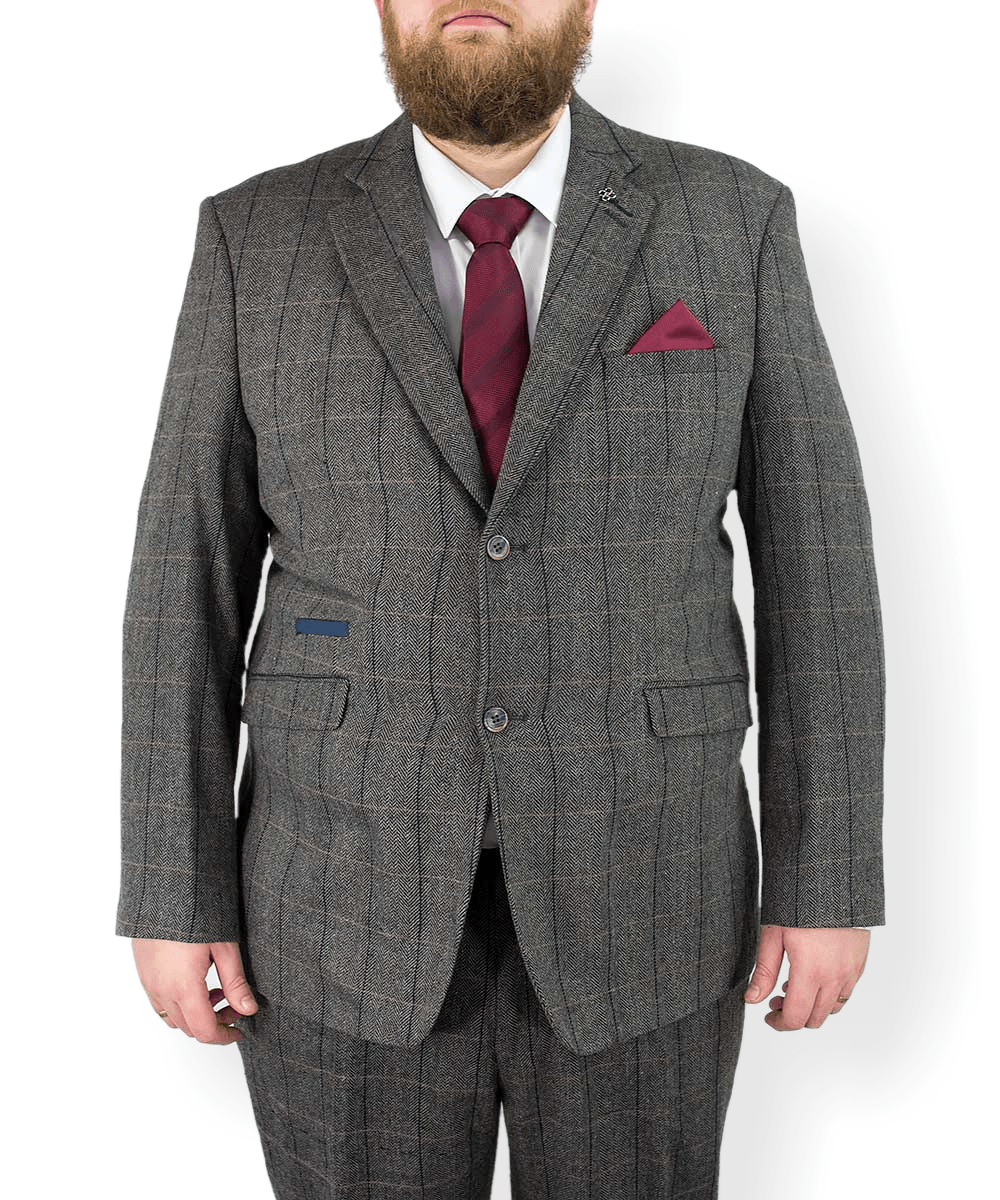 Cavani Albert Grey Check Three Piece Suit