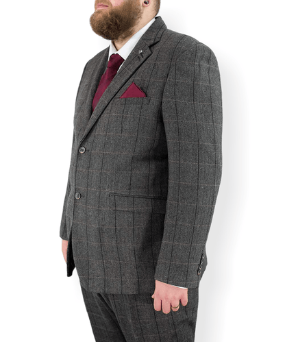 Cavani Albert Grey Check Three Piece Suit
